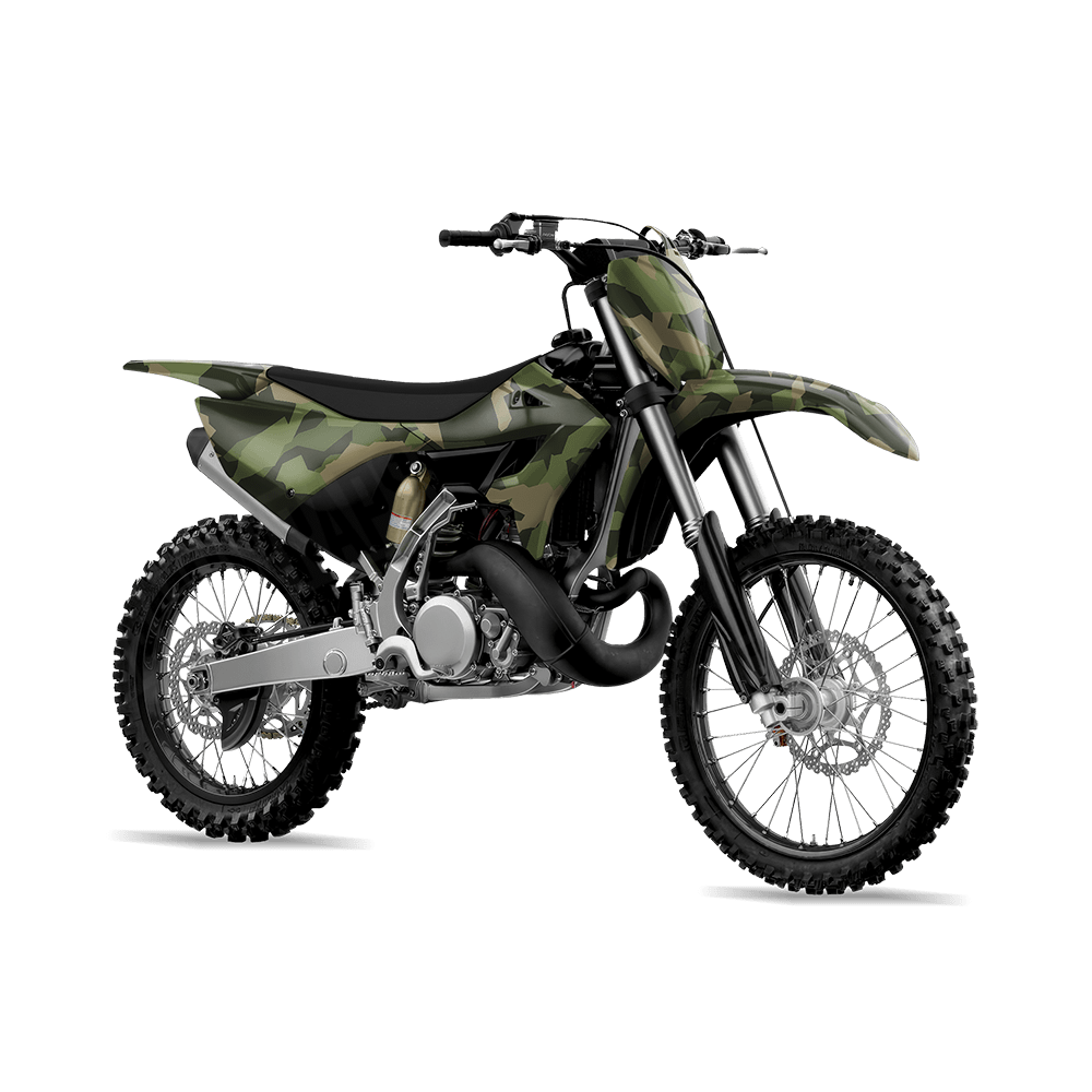 Erratic Army Green Camo Dirt Bike Vinyl Wrap