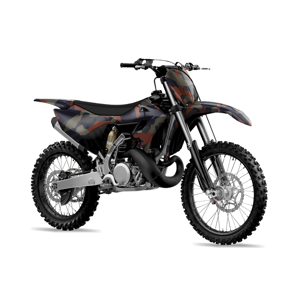 Erratic Blue Copper Camo Dirt Bike Vinyl Wrap
