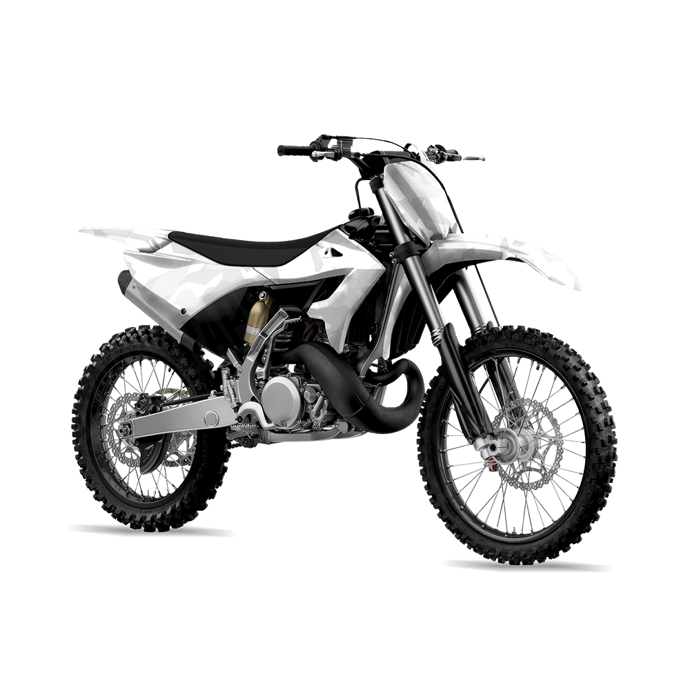 Erratic Elite White Camo Dirt Bike Vinyl Wrap