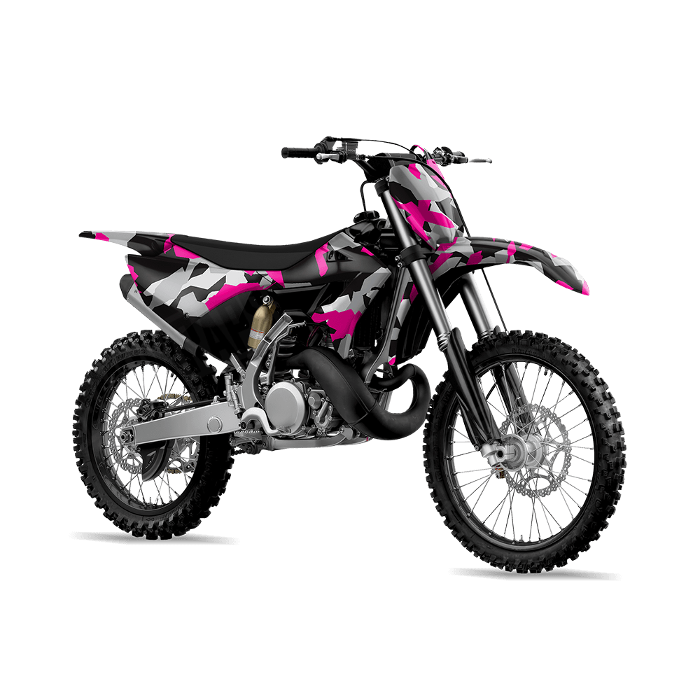 Erratic Magenta Tiger Camo Dirt Bike Vinyl Wrap