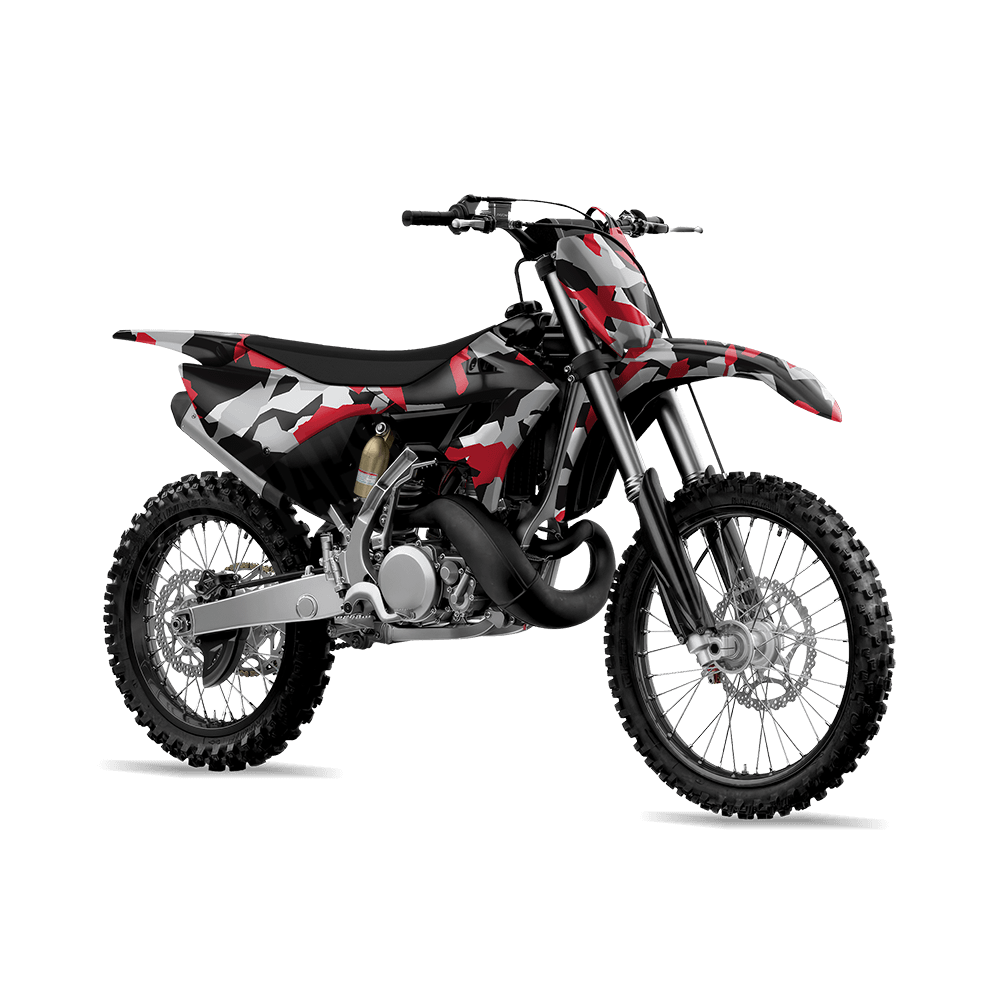 Erratic Red Tiger Camo Dirt Bike Vinyl Wrap