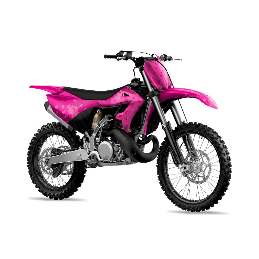 Halftone Splatter Elite Magenta Camo Dirt Bike Vinyl Wrap