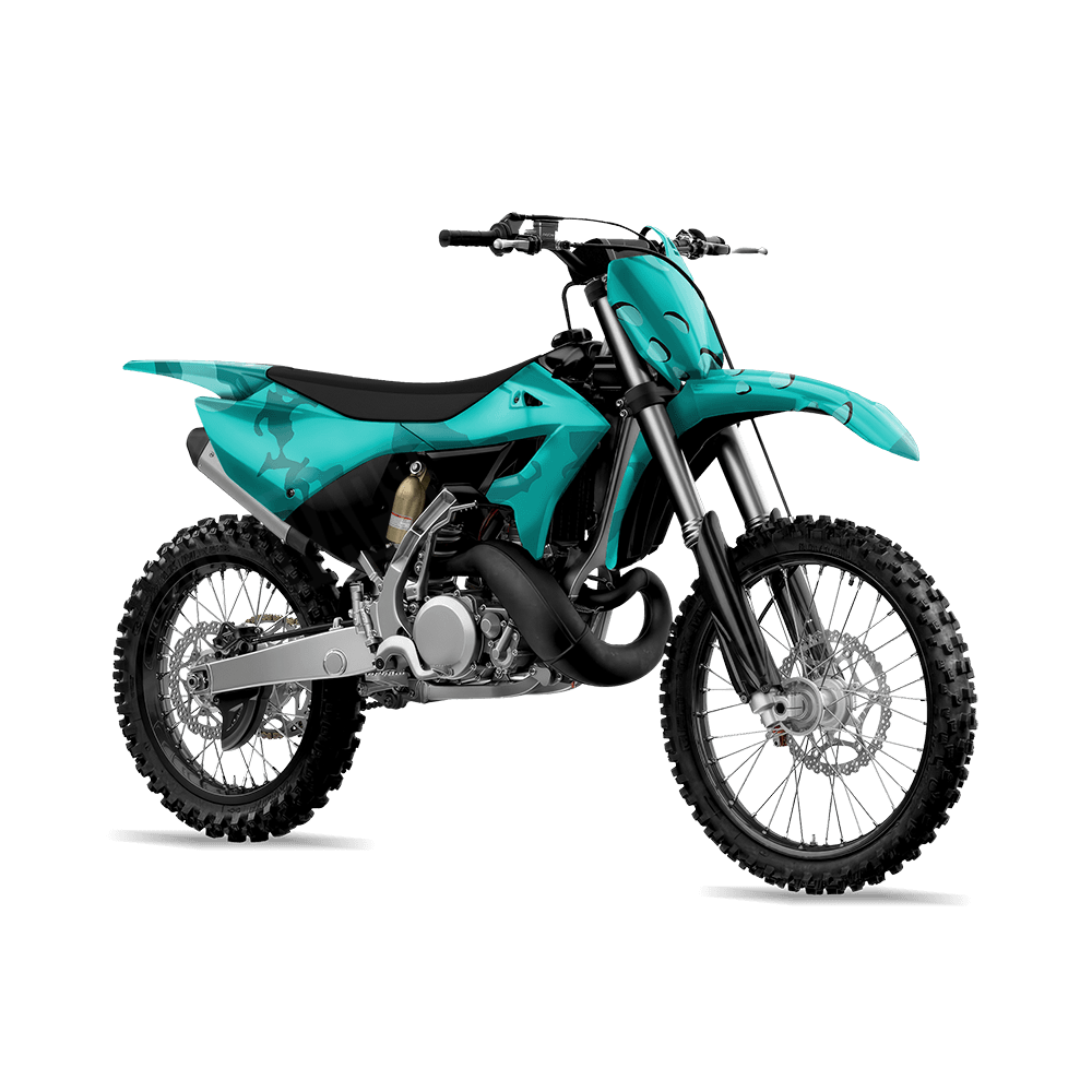 Jumbo Battle Storm Elite Tiffany Blue Camo Dirt Bike Vinyl Wrap
