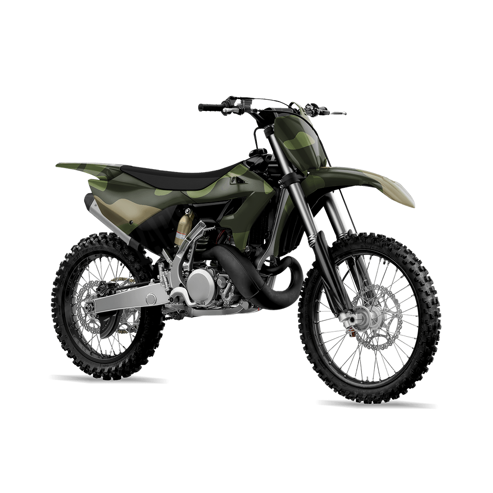 Jumbo Classic Army Green Camo Dirt Bike Vinyl Wrap