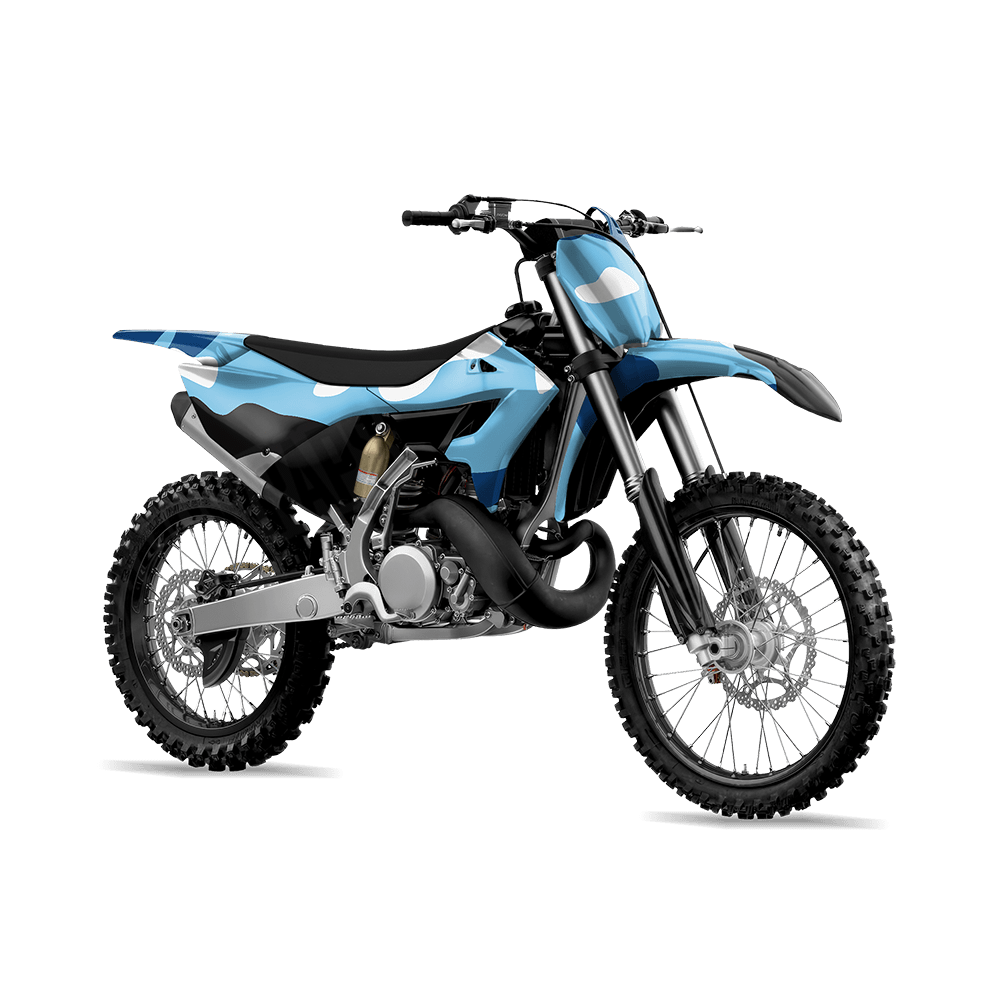 Jumbo Classic Baby Blue Camo Dirt Bike Vinyl Wrap