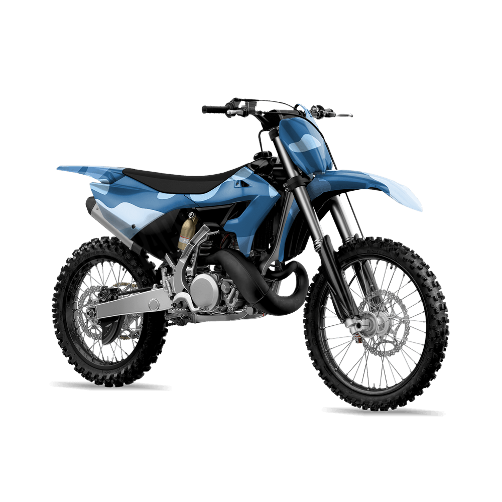 Jumbo Classic Cool Blue Camo Dirt Bike Vinyl Wrap