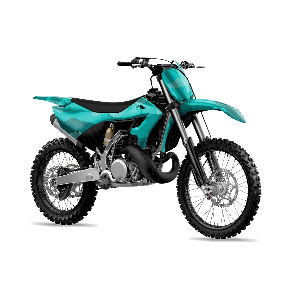 Jumbo Classic Elite Tiffany Blue Camo Dirt Bike Vinyl Wrap