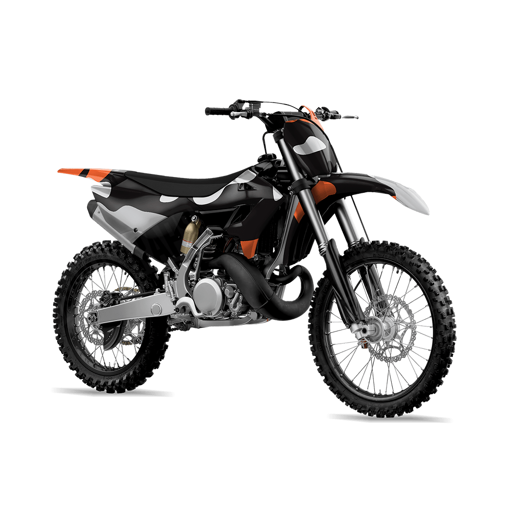 Jumbo Classic Orange Tiger Camo Dirt Bike Vinyl Wrap