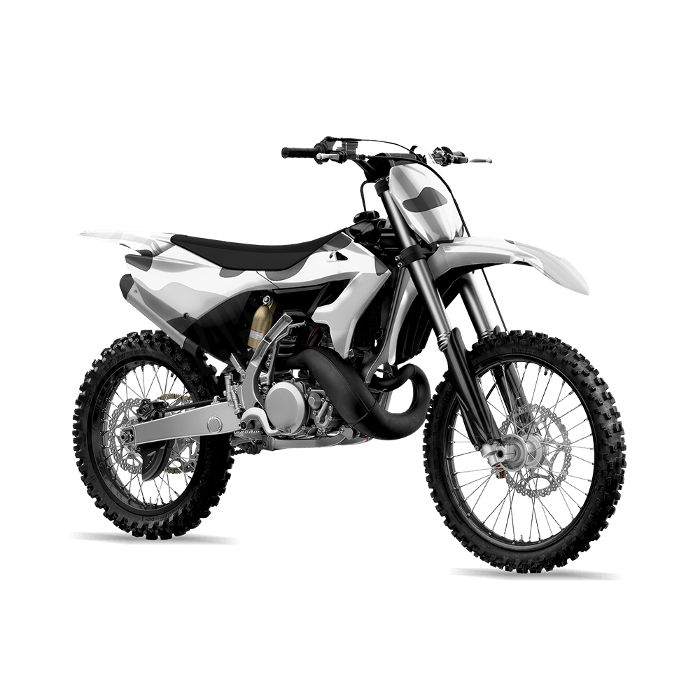 Jumbo Classic Snow Camo Dirt Bike Vinyl Wrap