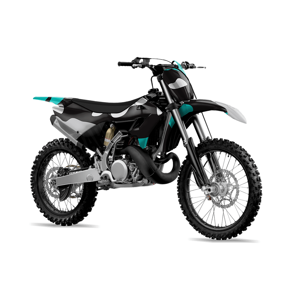 Jumbo Classic Tiffany Blue Tiger Camo Dirt Bike Vinyl Wrap