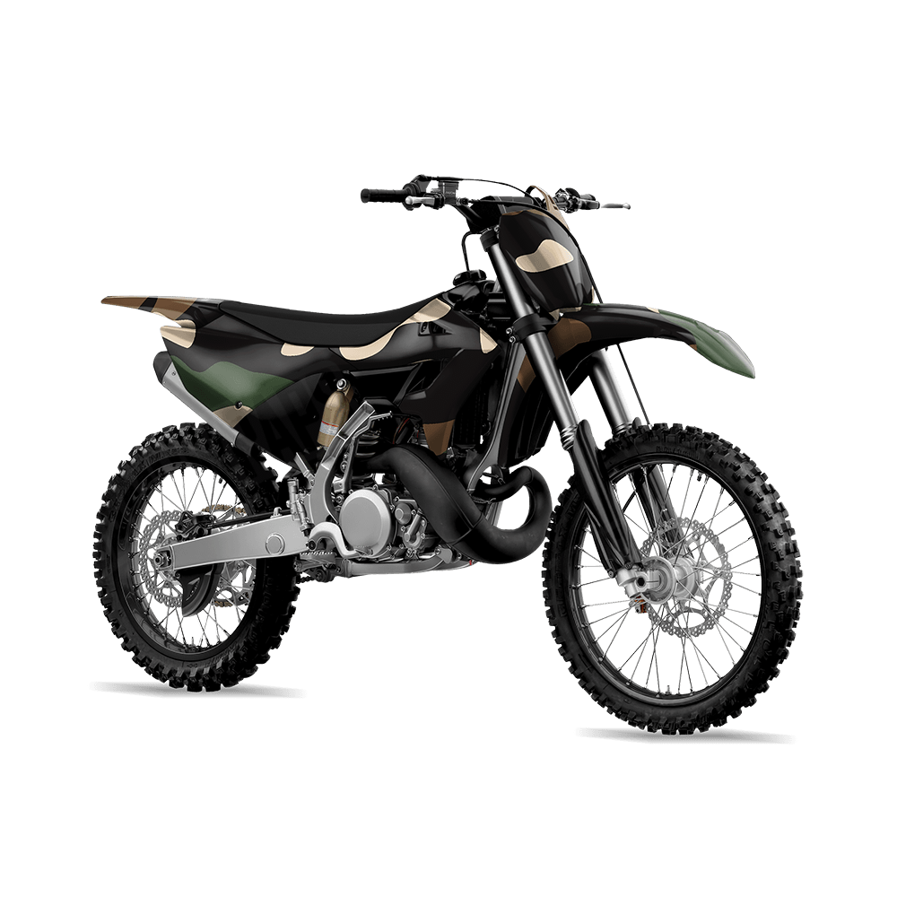 Jumbo Classic Woodland Camo Dirt Bike Vinyl Wrap