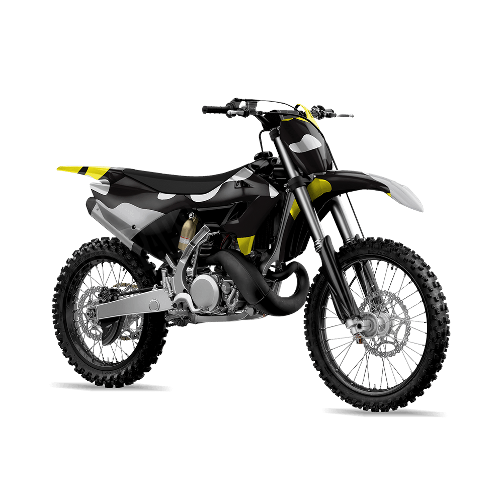 Jumbo Classic Yellow Tiger Camo Dirt Bike Vinyl Wrap