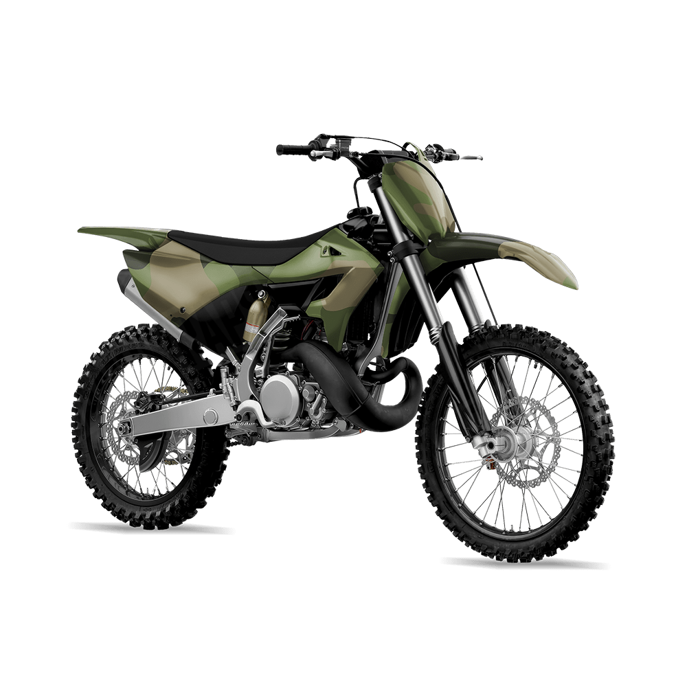Jumbo Cumulus Army Green Camo Dirt Bike Vinyl Wrap
