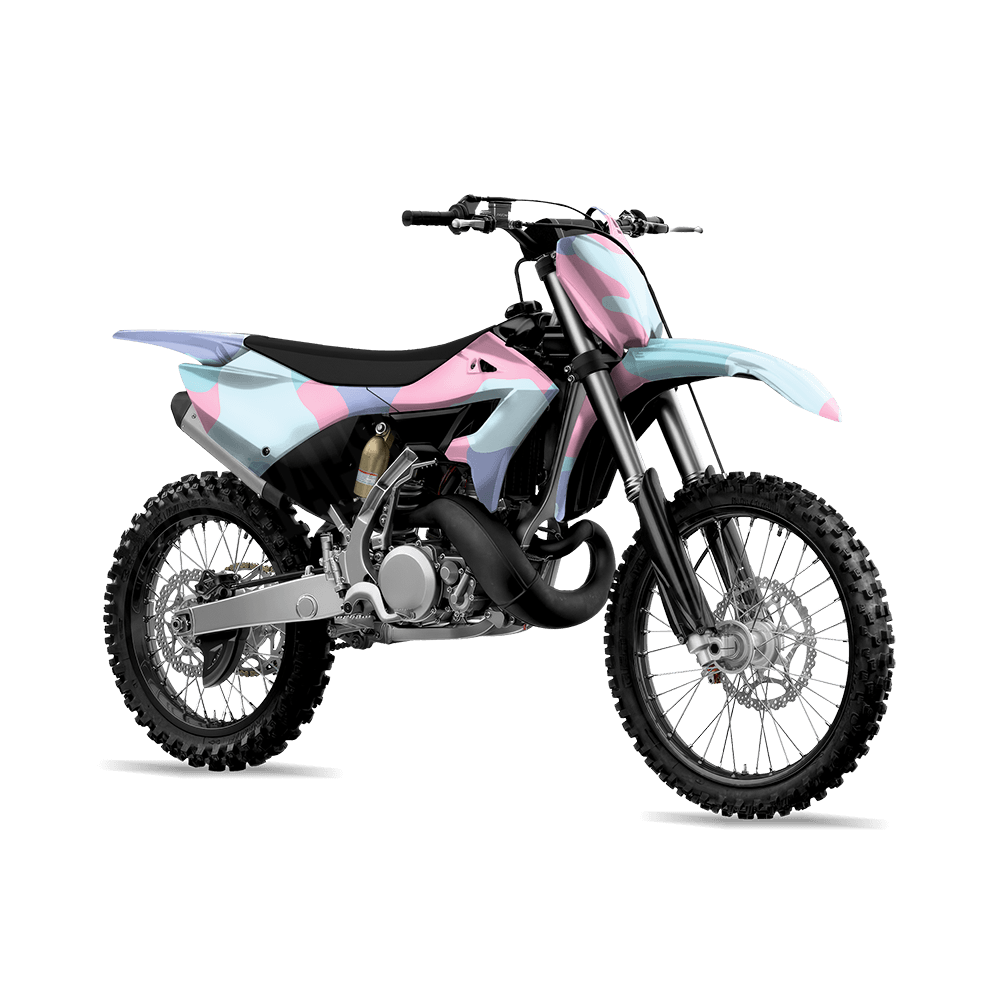 Jumbo Cumulus Cotton Candy Camo Dirt Bike Vinyl Wrap