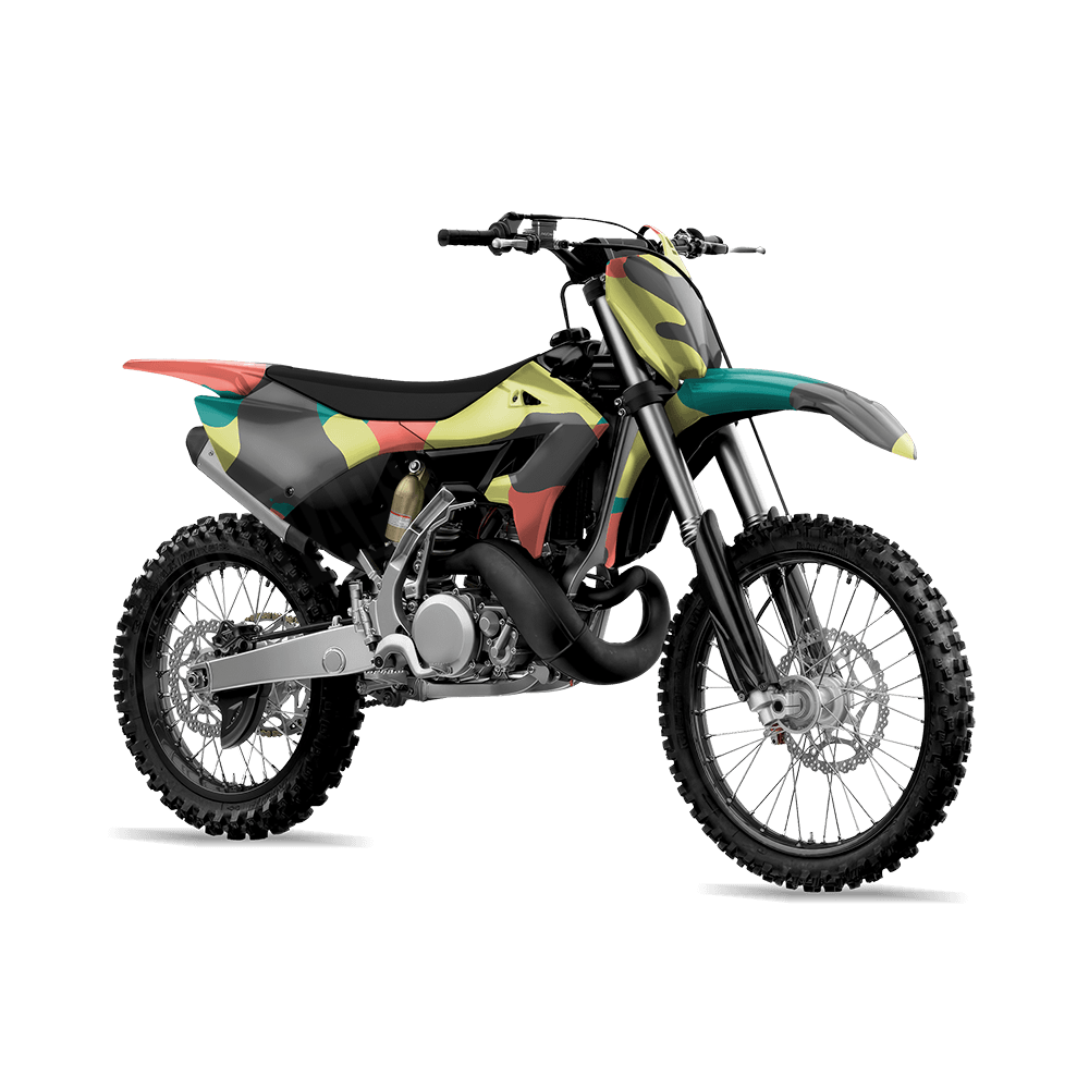 Jumbo Cumulus Fiesta Camo Dirt Bike Vinyl Wrap