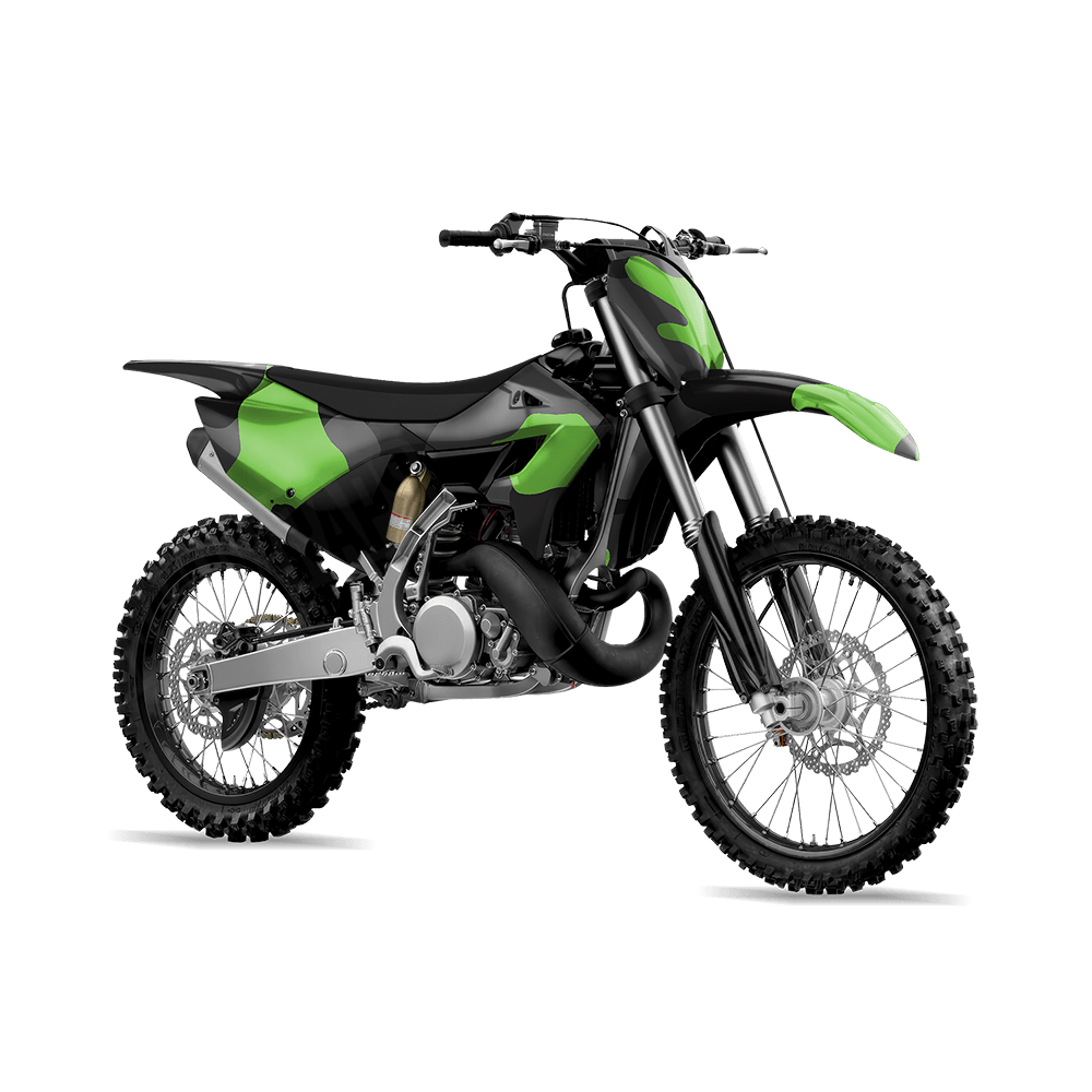 Jumbo Cumulus Metro Green Camo Dirt Bike Vinyl Wrap