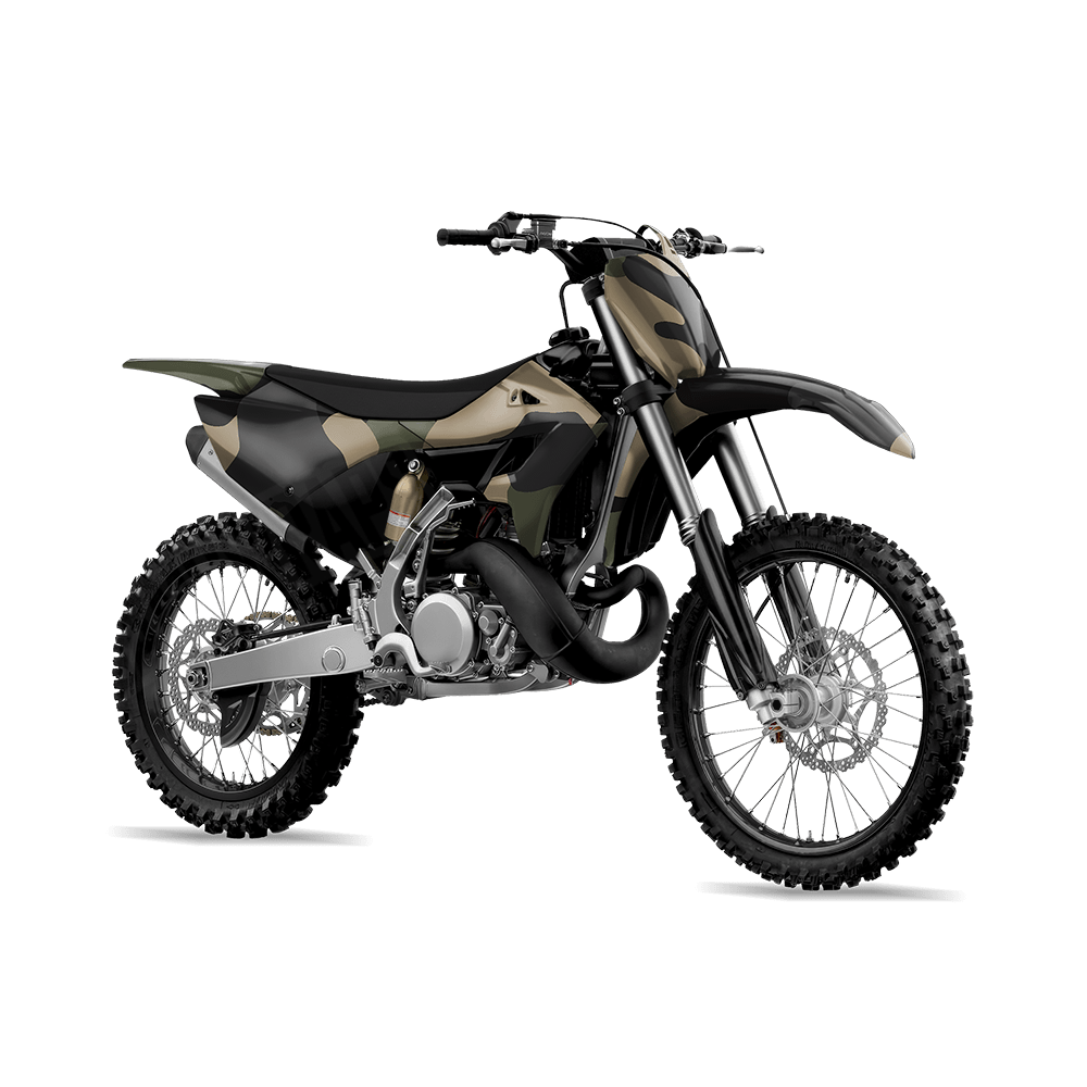 Jumbo Cumulus Militant Charcoal Camo Dirt Bike Vinyl Wrap