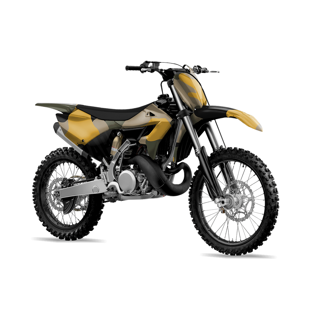 Jumbo Cumulus Militant Yellow Camo Dirt Bike Vinyl Wrap