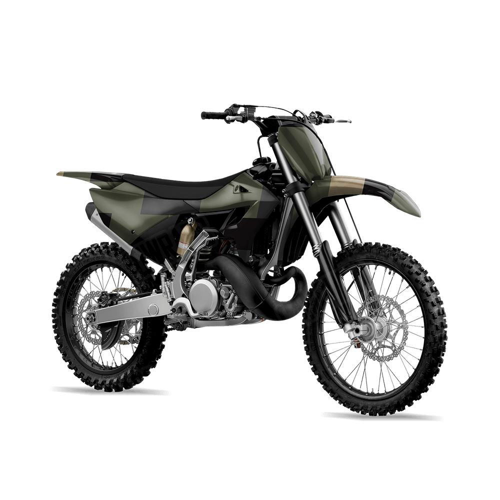 Pixel Militant Charcoal Dirt Bike Wraps