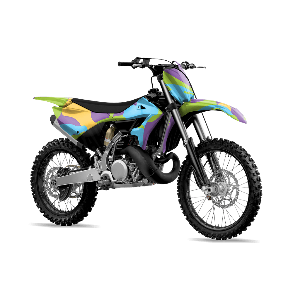 Jumbo Ragged Carnival Camo Dirt Bike Vinyl Wrap