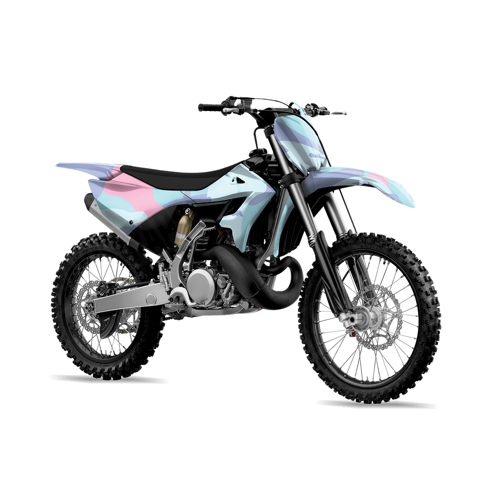 Jumbo Ragged Cotton Candy Camo Dirt Bike Vinyl Wrap