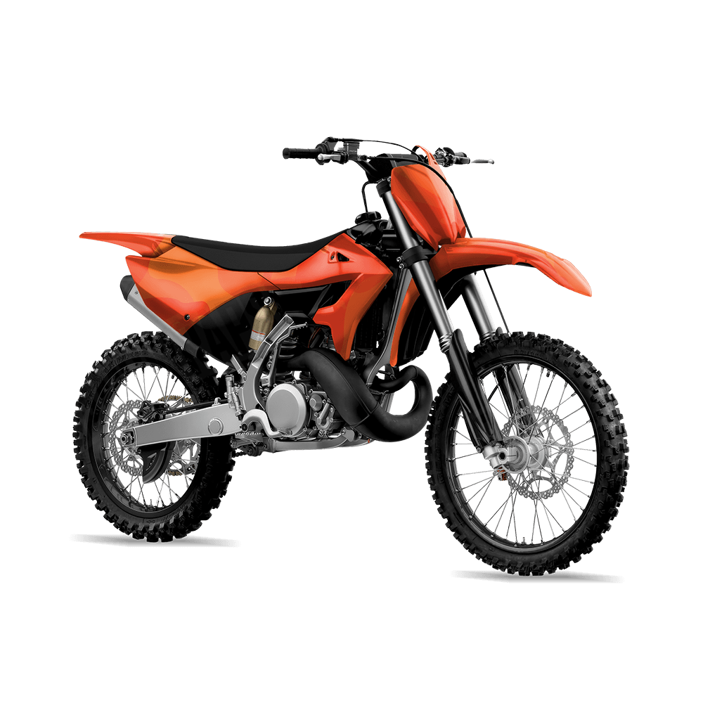 Jumbo Ragged Elite Orange Camo Dirt Bike Vinyl Wrap