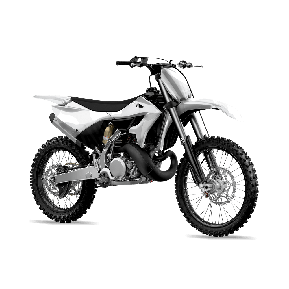 Jumbo Ragged Elite White Camo Dirt Bike Vinyl Wrap
