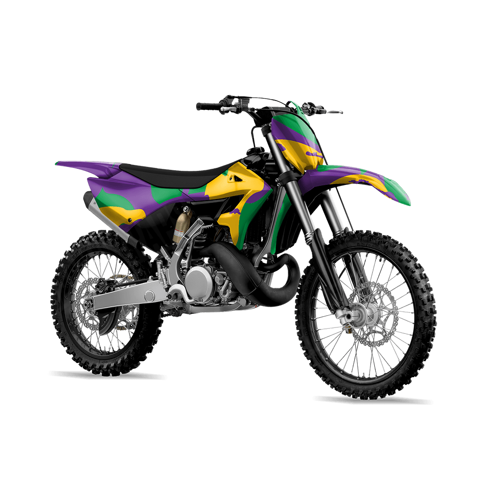 Jumbo Ragged Mardi Gras Camo Dirt Bike Vinyl Wrap