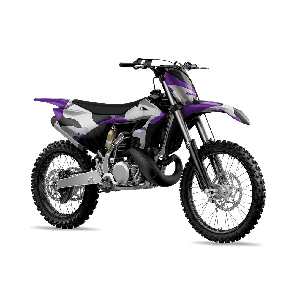 Jumbo Ragged Purple Tiger Camo Dirt Bike Vinyl Wrap
