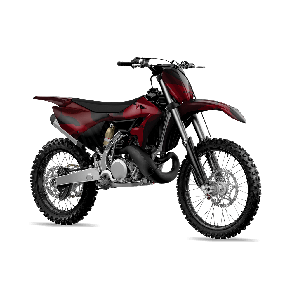 Jumbo Ragged Vampire Red Camo Dirt Bike Vinyl Wrap