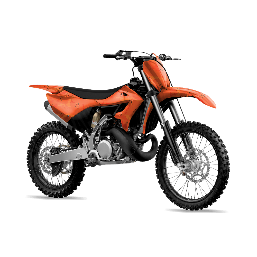 Large Battle Storm Elite Orange Camo Dirt Bike Vinyl Wrap