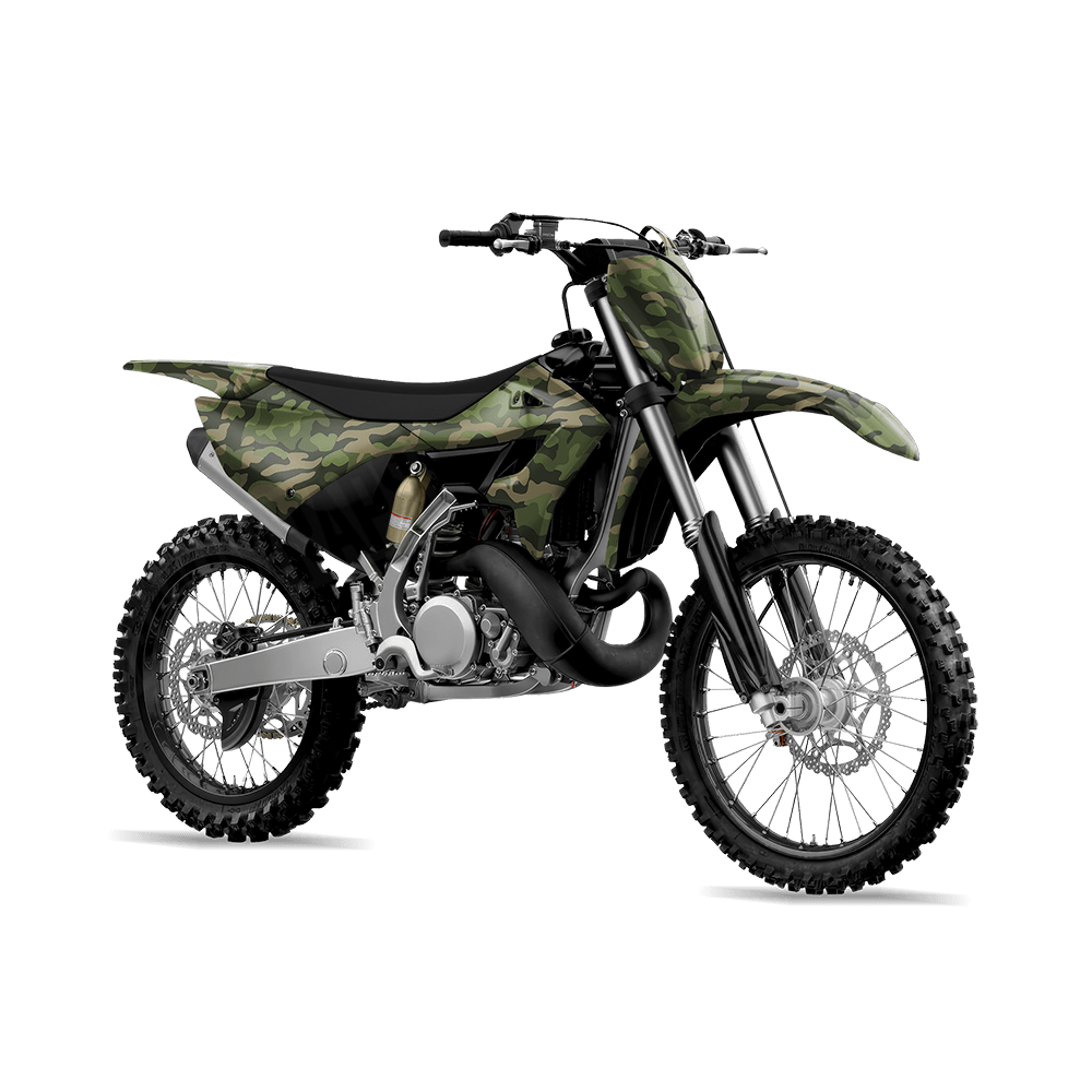 Large Classic Army Green Camo Dirt Bike Vinyl Wrap
