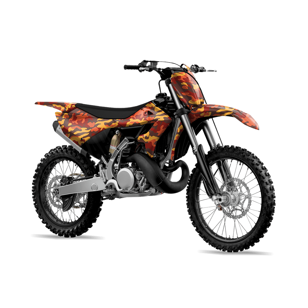Large Classic Autumn Camo Dirt Bike Vinyl Wrap