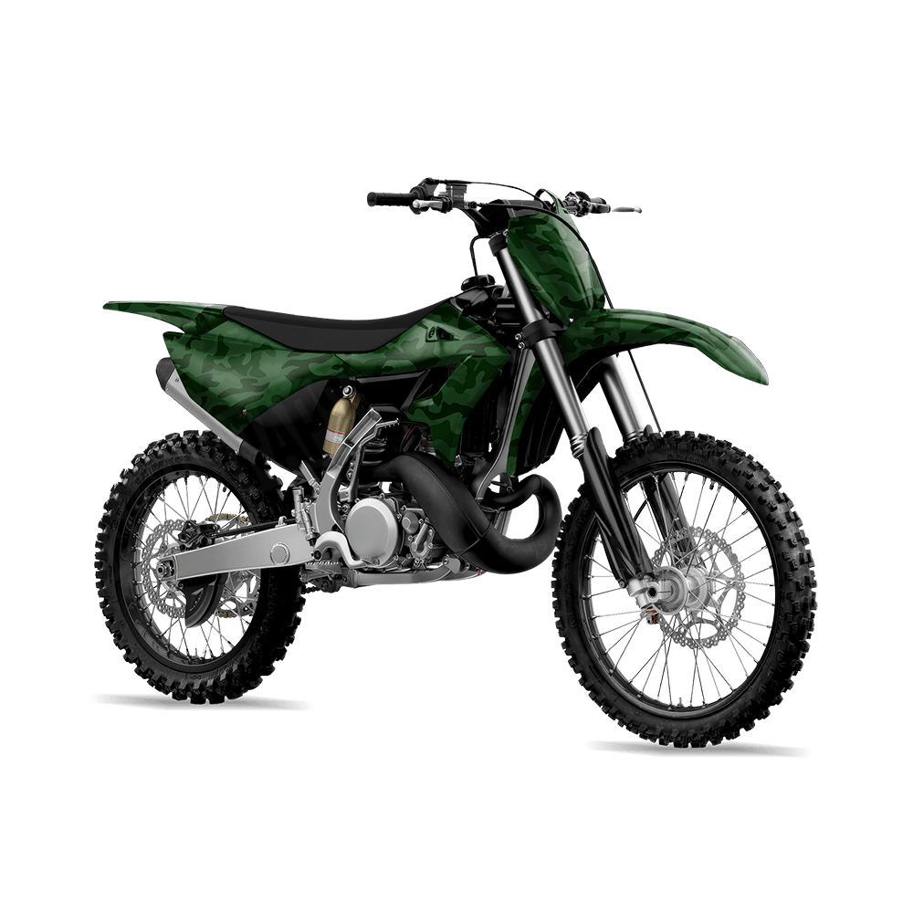 Large Classic Elite Green Camo Dirt Bike Vinyl Wrap