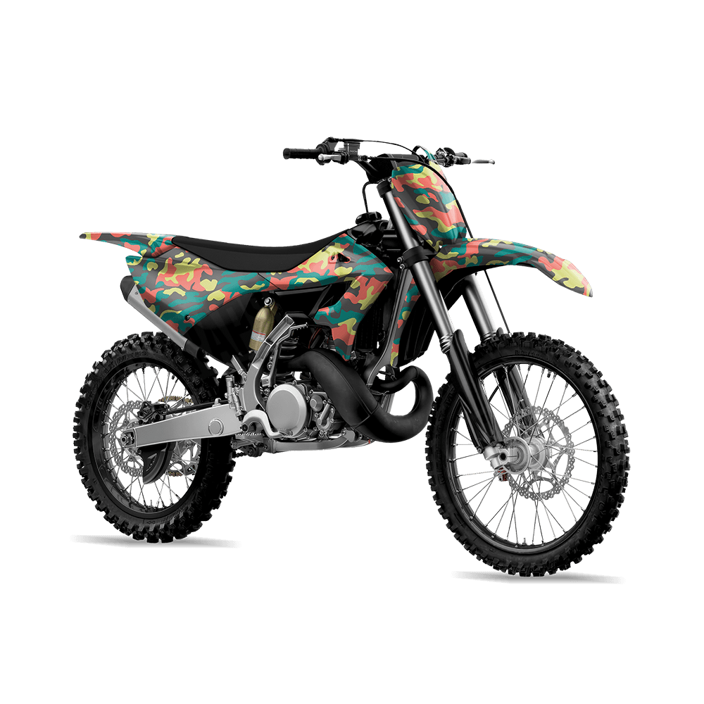 Large Classic Fiesta Camo Dirt Bike Vinyl Wrap