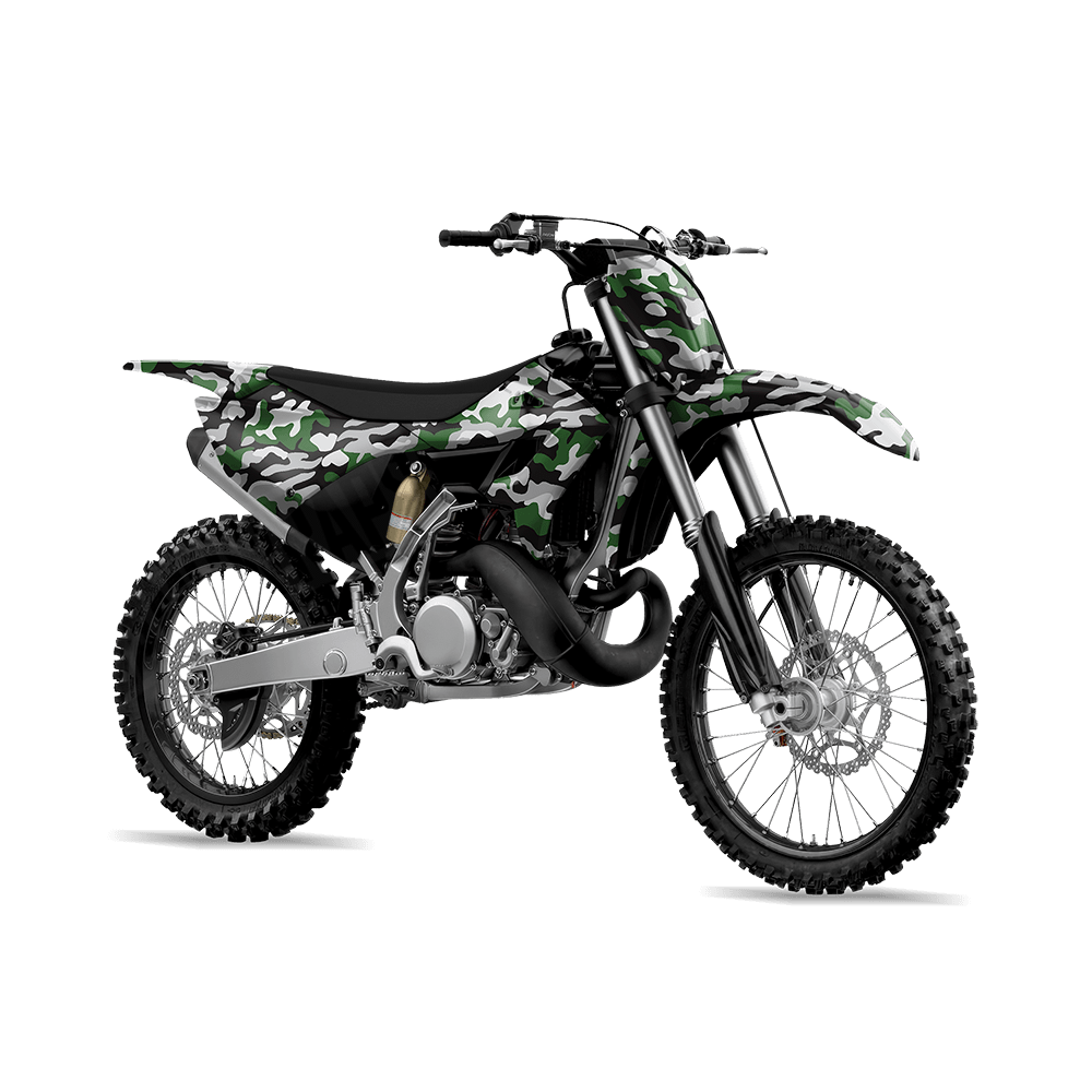 Large Classic Green Tiger Camo Dirt Bike Vinyl Wrap