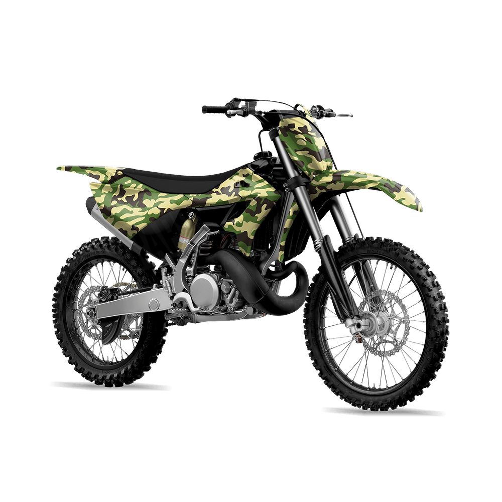 Large Classic Jungle Camo Dirt Bike Vinyl Wrap