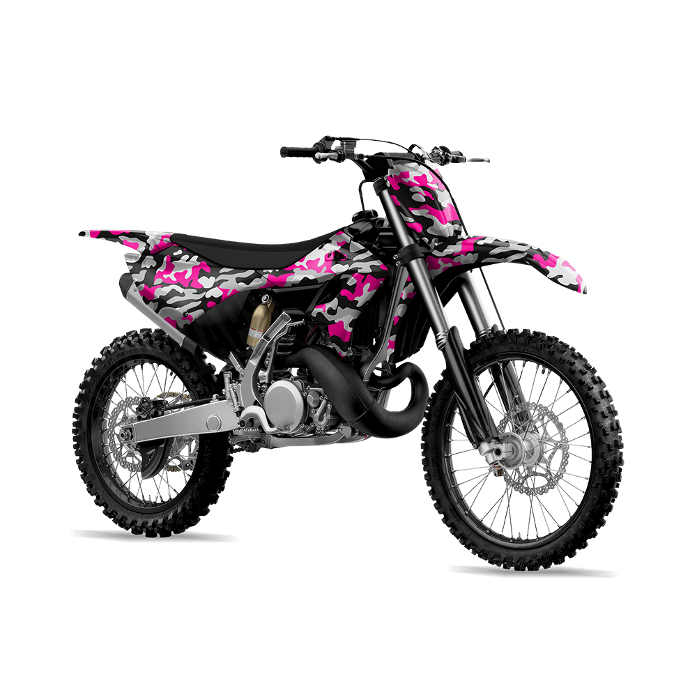 Large Classic Magenta Tiger Camo Dirt Bike Vinyl Wrap