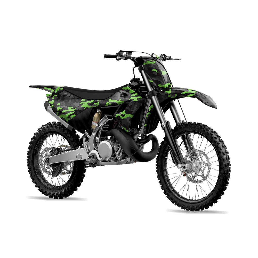 Large Classic Metro Green Camo Dirt Bike Vinyl Wrap