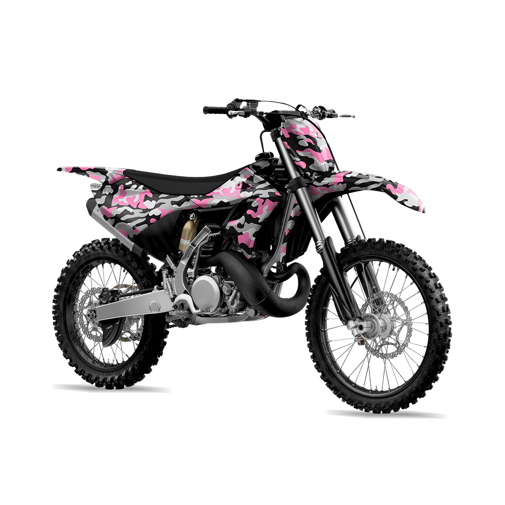 Large Classic Pink Tiger Camo Dirt Bike Vinyl Wrap
