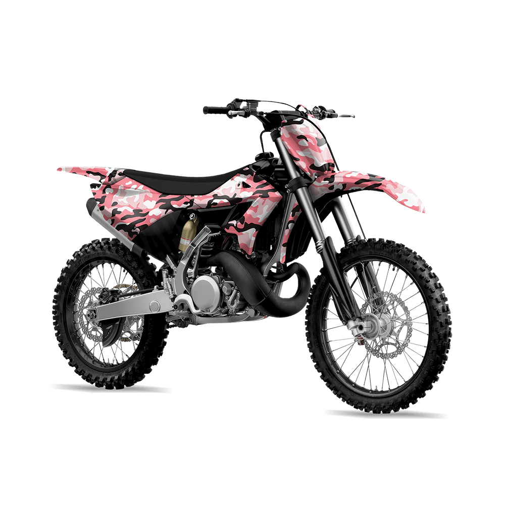 Large Classic Pink Camo Dirt Bike Vinyl Wrap