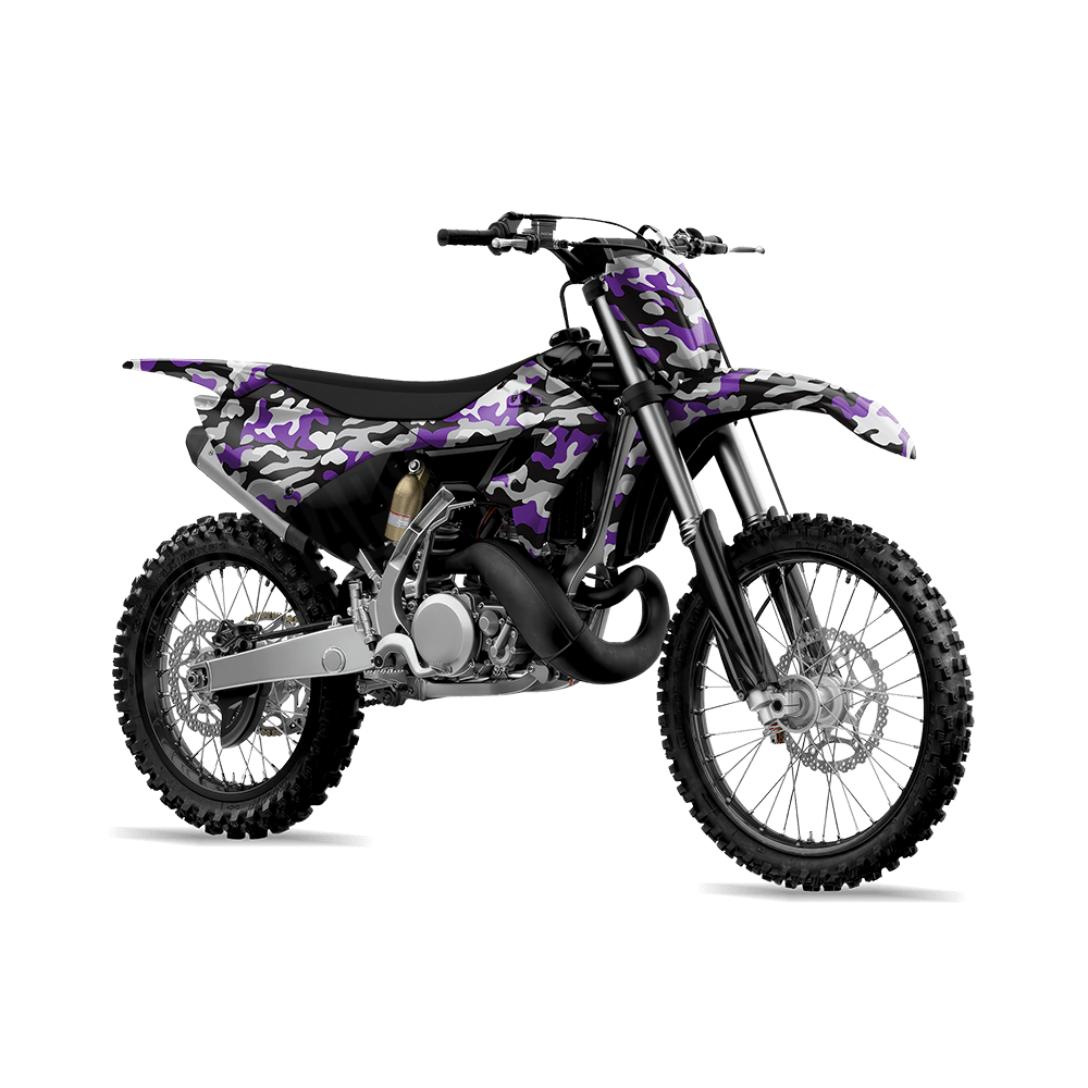 Large Classic Purple Tiger Camo Dirt Bike Vinyl Wrap
