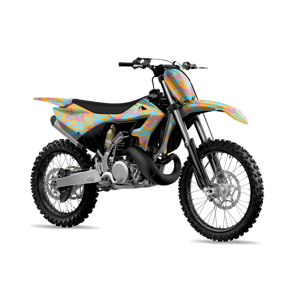 Large Classic Sherbert Camo Dirt Bike Vinyl Wrap