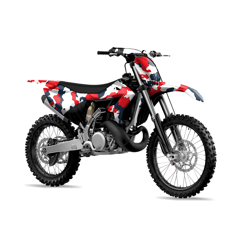 Large Cumulus America Camo Dirt Bike Vinyl Wrap