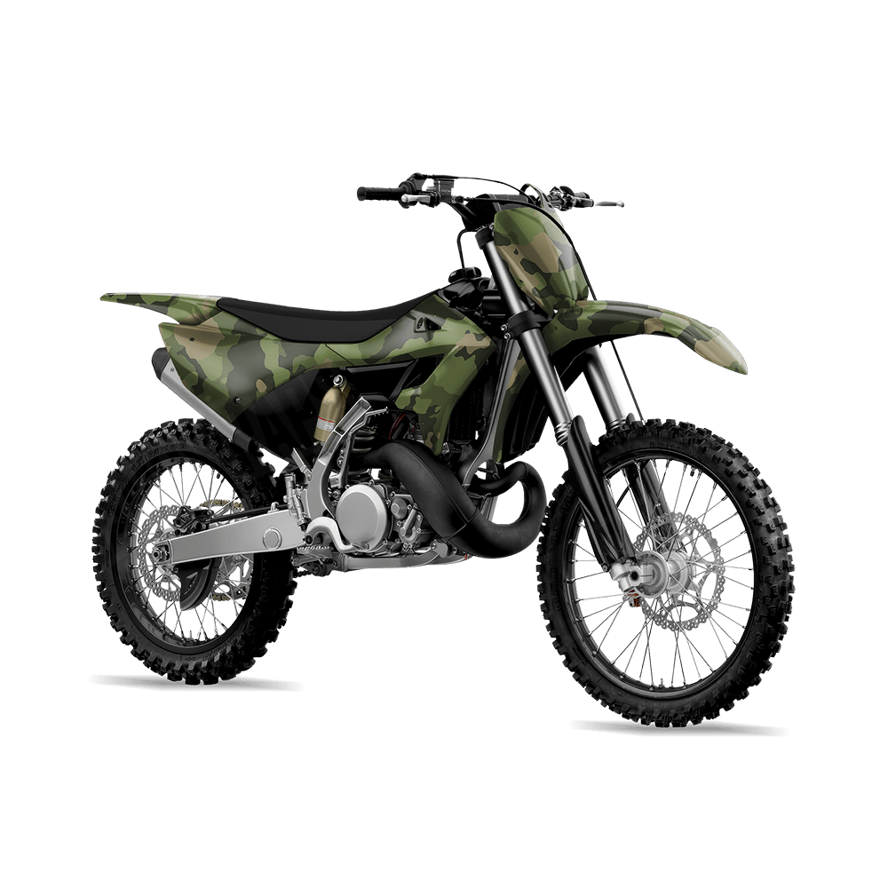Large Cumulus Army Green Camo Dirt Bike Vinyl Wrap
