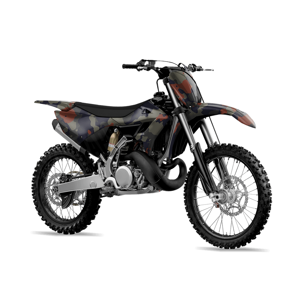 Large Cumulus Blue Copper Camo Dirt Bike Vinyl Wrap
