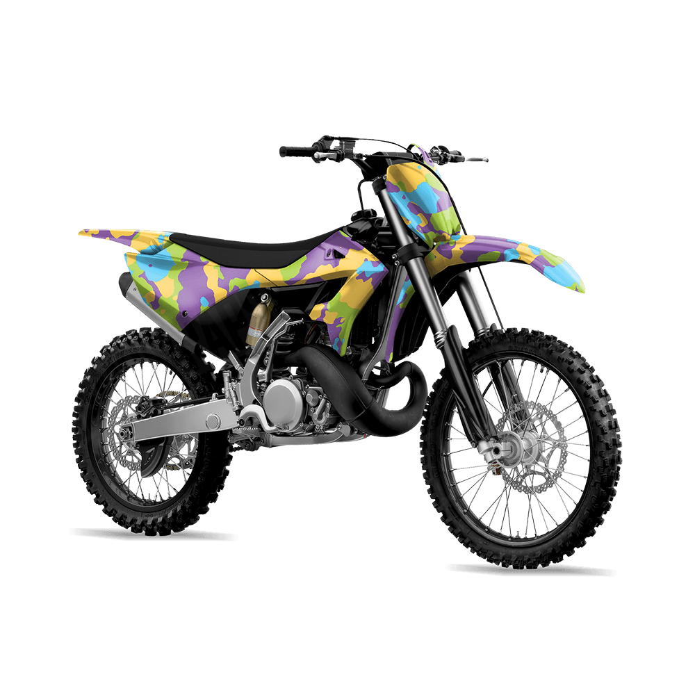 Large Cumulus Carnival Camo Dirt Bike Vinyl Wrap