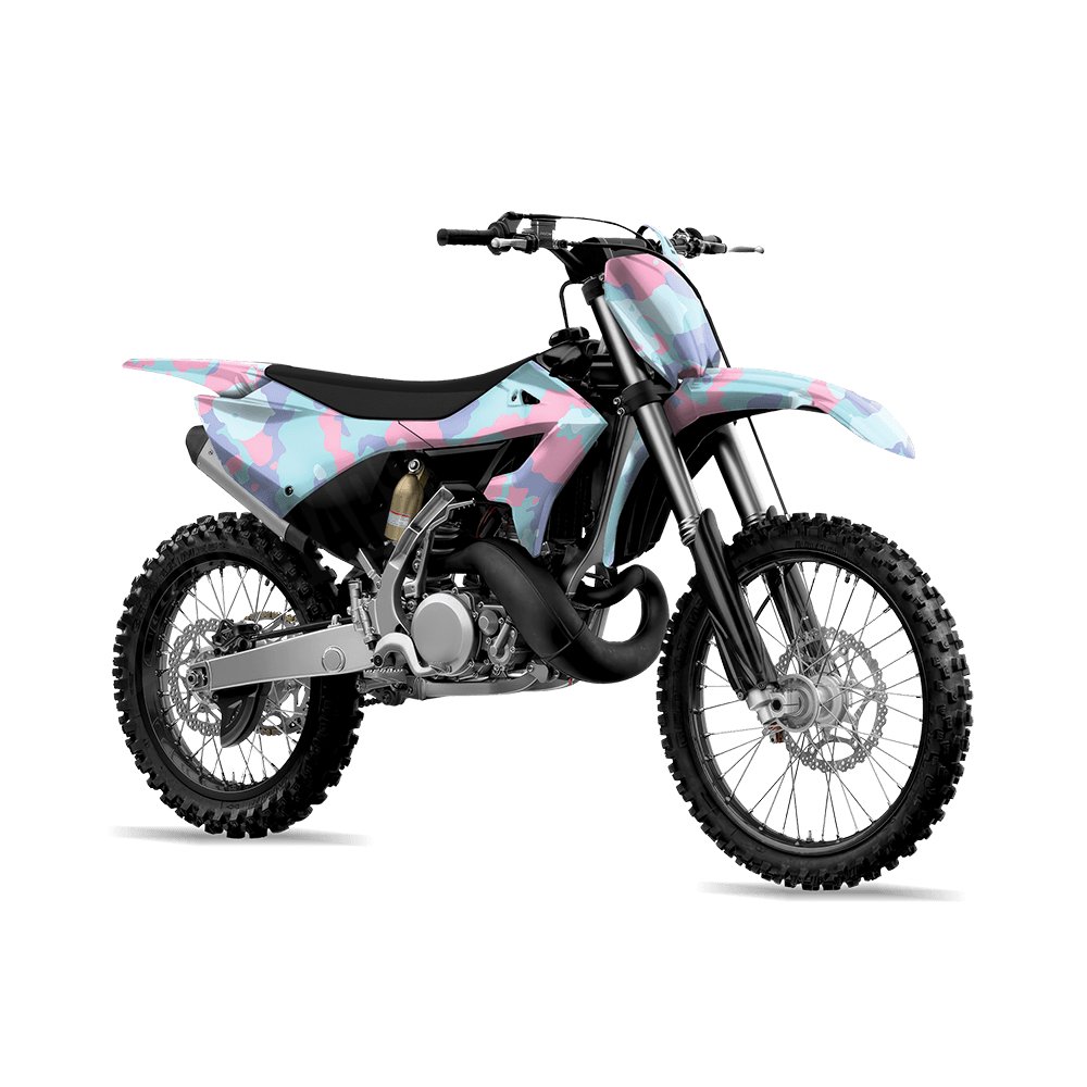 Large Cumulus Cotton Candy Camo Dirt Bike Vinyl Wrap