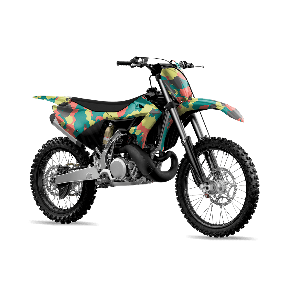 Large Cumulus Fiesta Camo Dirt Bike Vinyl Wrap