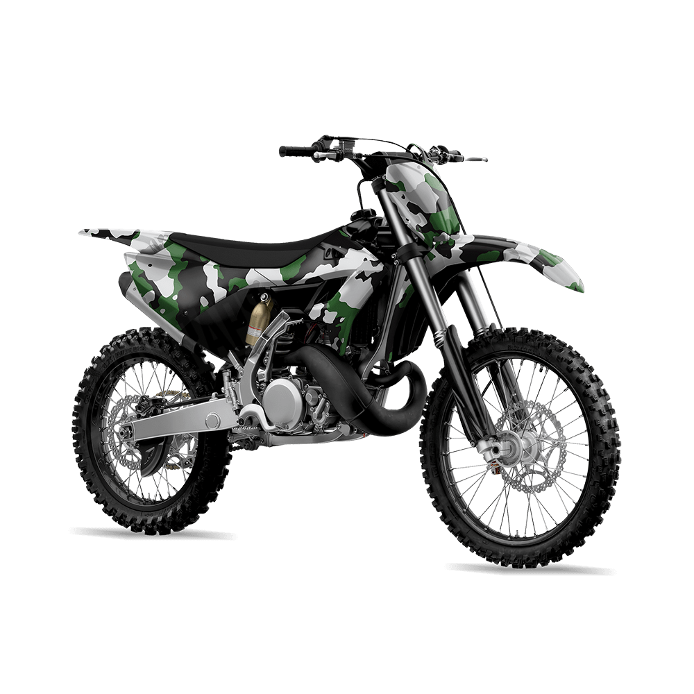 Large Cumulus Green Tiger Camo Dirt Bike Vinyl Wrap